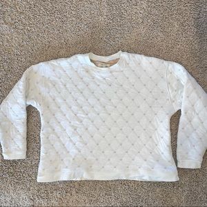 Madewell Quilted Swing Sweatshirt Cream Size Medium
